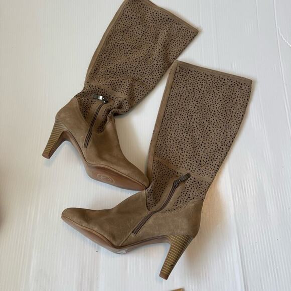 Gerry Weber stacked heeled boots tan suede real leather  size 41 EU - Picture 7 of 13